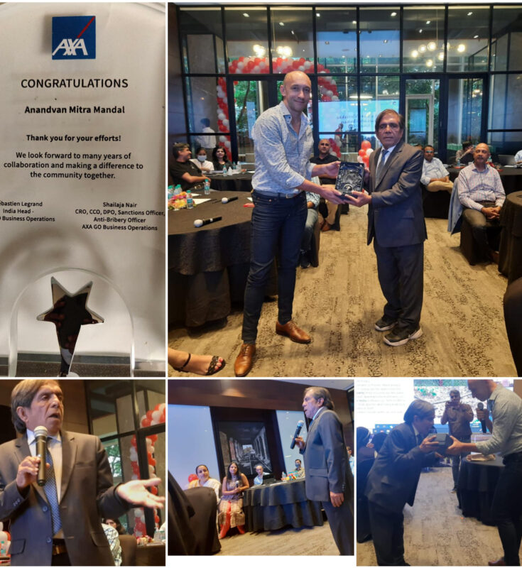 AVMM gets Felicitated by AXA GoBoTeam in a Ceremony at Hyatt Regency