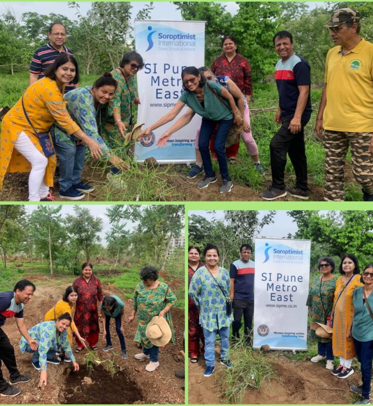 7 volunteers from Soroptimist International planted 10 bamboo trees and 1 sher plant at Anandvan 1