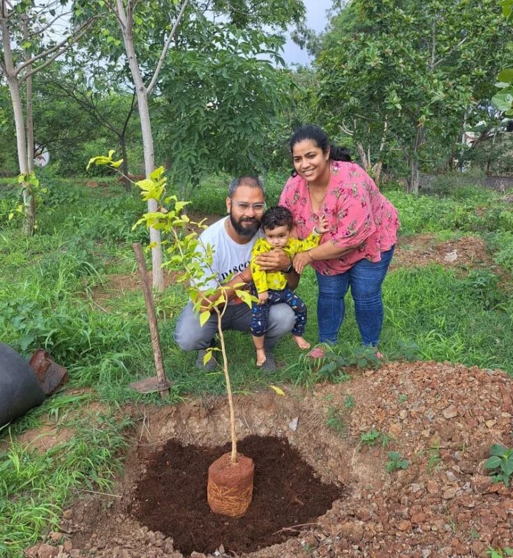 Master Harsh planted a Bel tree in Anandvan 1 on his 1st birthday